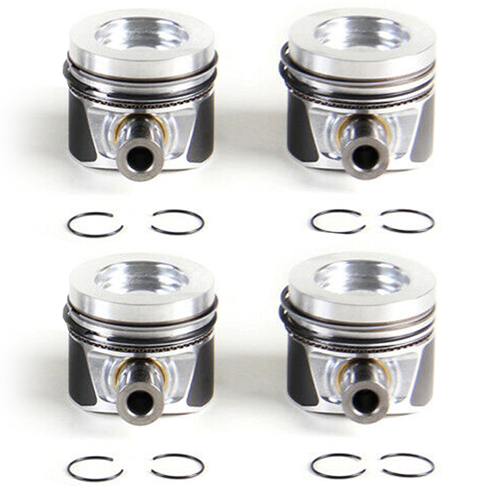 4x Pistons  Rings Set 81.01mm Replacement for Audi A4 A5 A6 for VW for Jetta 2.0T