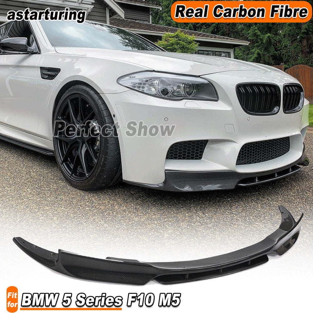 for BMW 5 Series F10 M5 2012-16 Real Carbon Fiber Front Bumper Lip Chin Spoiler