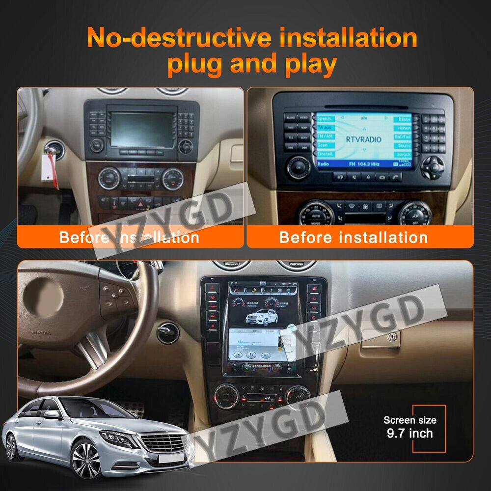 Android Car Radio 2Din Stereo Screen for Mercedes-Benz GL ML W164 X164 2005-2011