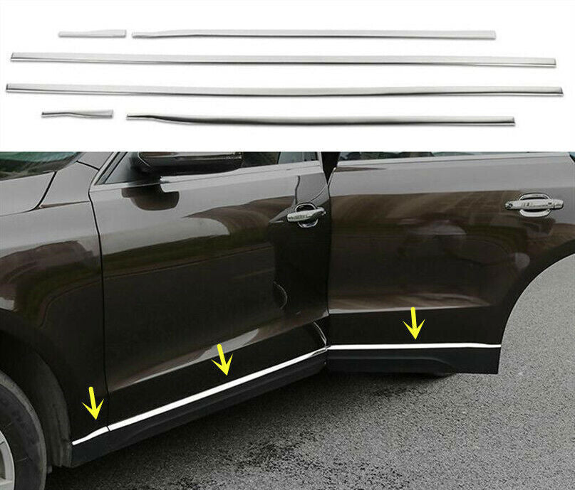 for Audi Q5 2009-17 Chrome Steel Side Door Body Guard Molding Cover Trim Kit 6x