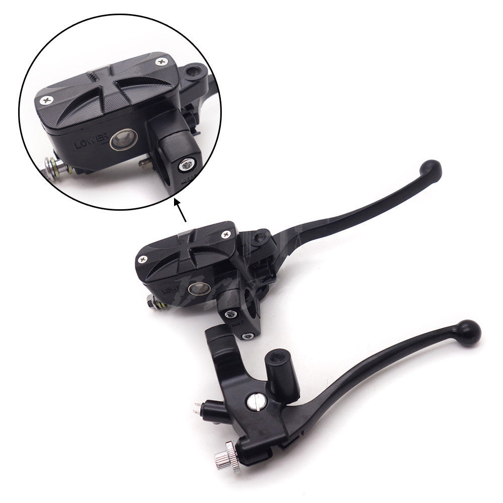 1 25mm Black Cross Handlebar Control Reservoir 14mm Bore Brake Clutch Levers Q