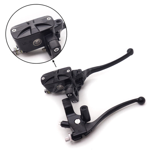 1 25mm Black Cross Handlebar Control Reservoir 14mm Bore Brake Clutch Levers Q
