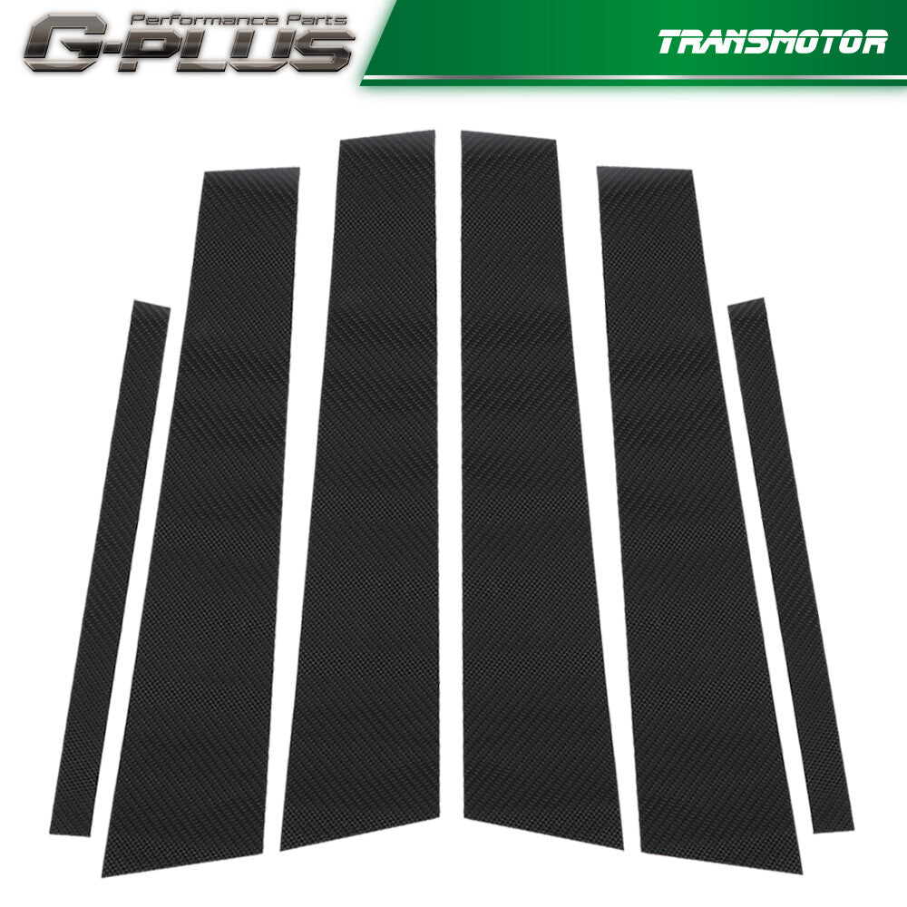 Fits for 3 E90 Carbon Fiber Pillar Door Decoration Piano Decal 6 Pieces - v