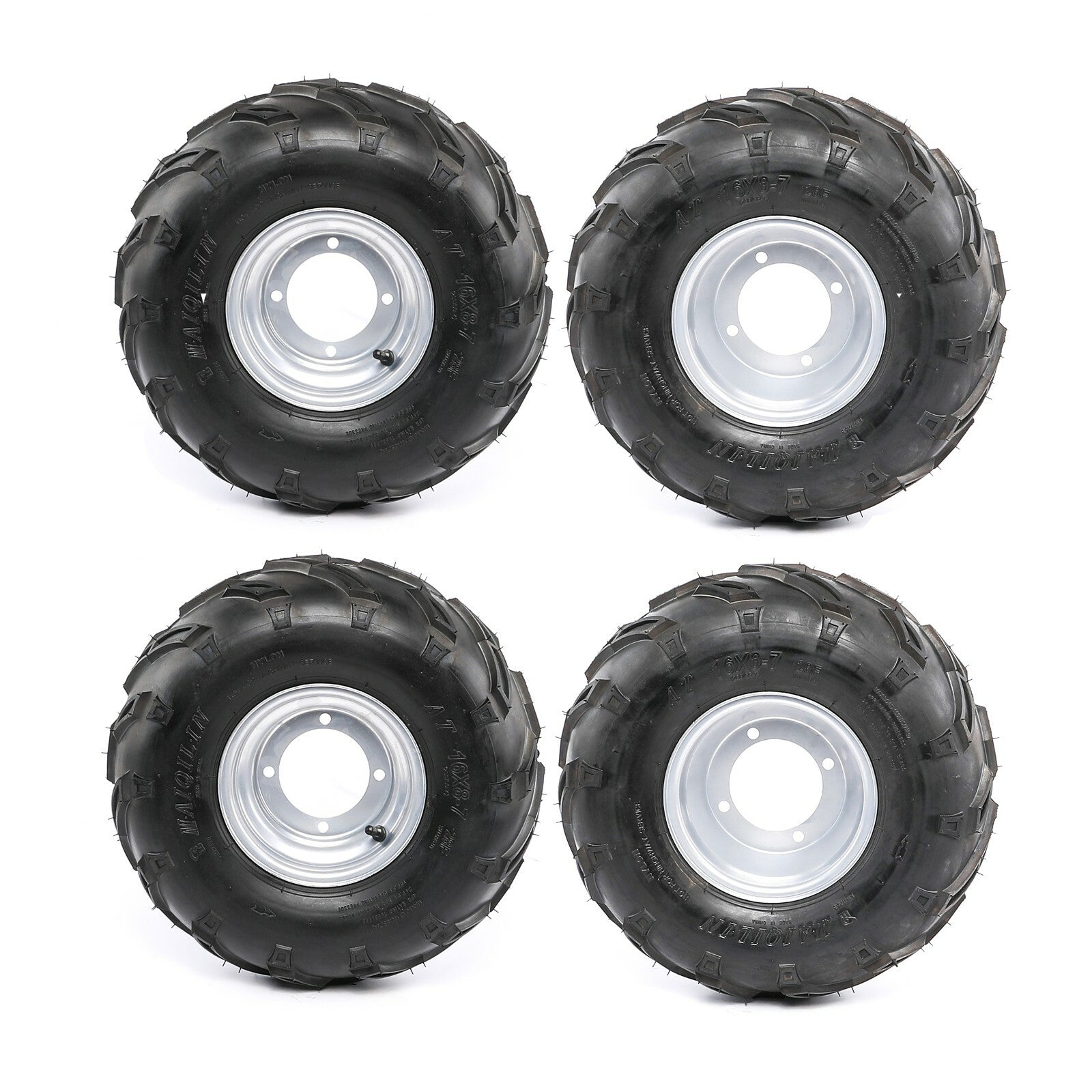 4-piece complete all-terrain vehicle tire set 16x8x7, 16x8-7 tires, 4-cam wheels, go-kart four-wheel for golf cart