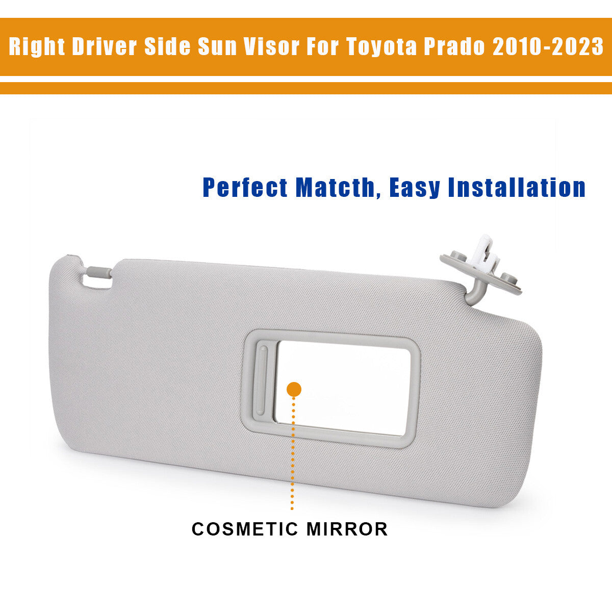 74310-35A91-B1 7431035A91B1 2010-2023 Gray right-side sun visor for Prado - n