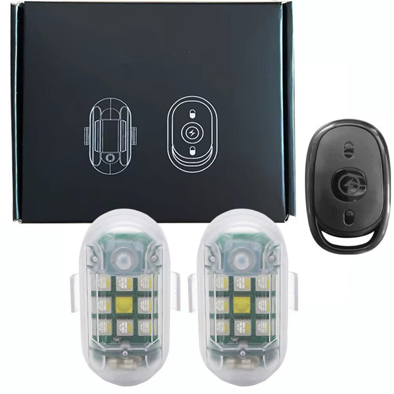 2Pc Motorcycle 7Colors Light LED Flash Wireless Remote Flash Indicator Lamp Kit