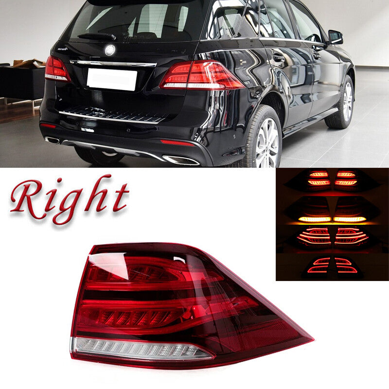 LED right-side taillights are suitable for Mercedes-Benz W166, GLE320, GLE500, and GLE550 models from 2016 to 2019.