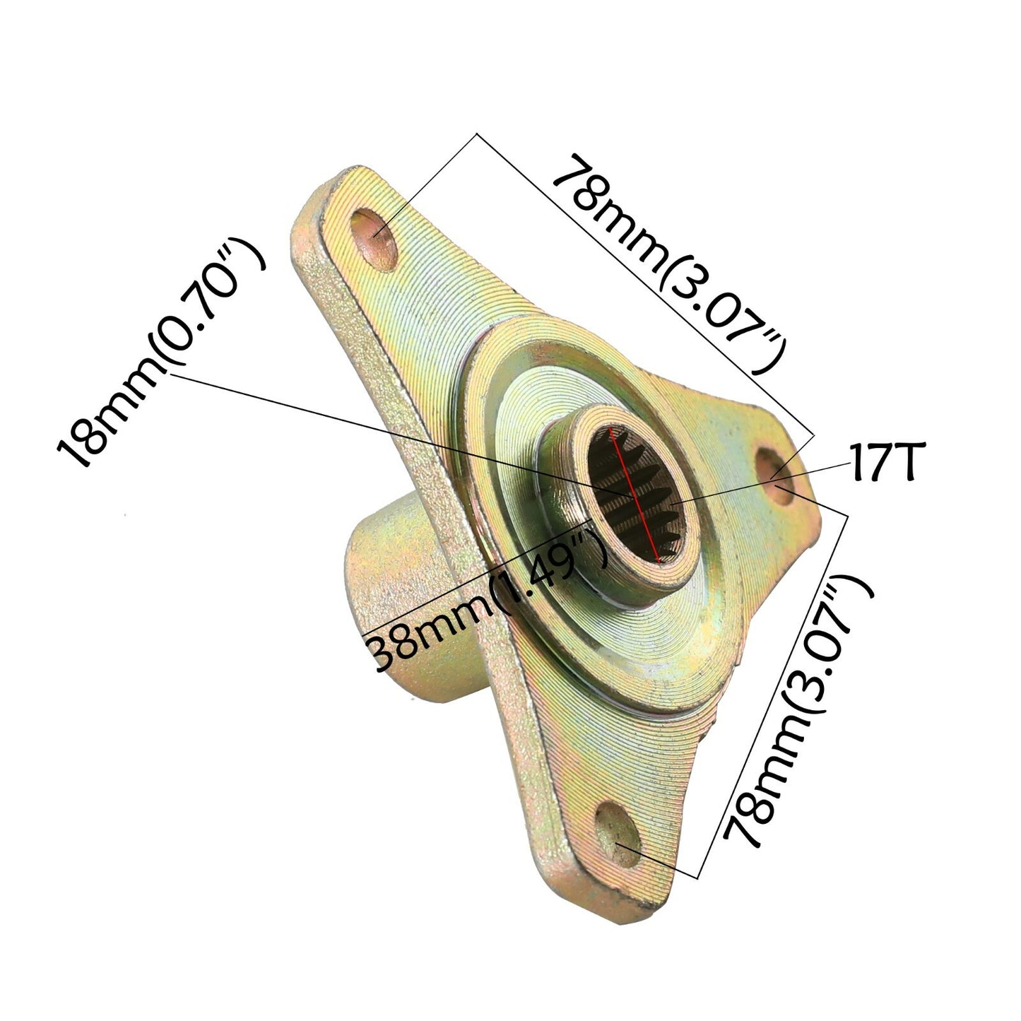 78mm 3-bolt rear wheel hub 17T suitable for all-terrain vehicles Quad 110cc 125cc Pit Dirt bicycles and go-karts