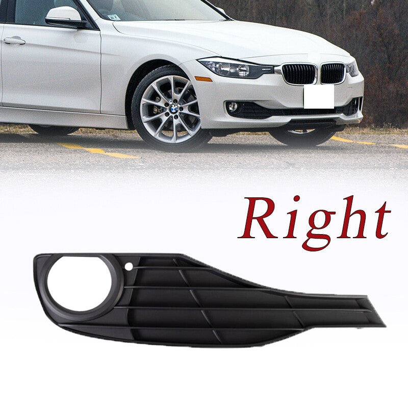 1-piece set of textured black fog light bezels for BMW 320i 328d 2012-15.