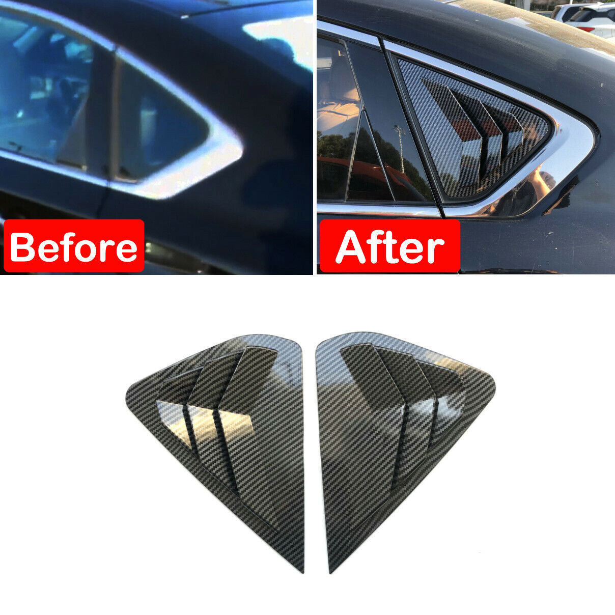 2014-2018 Carbon Fiber ABS Window Louver Cover Trim For Altima Teana n