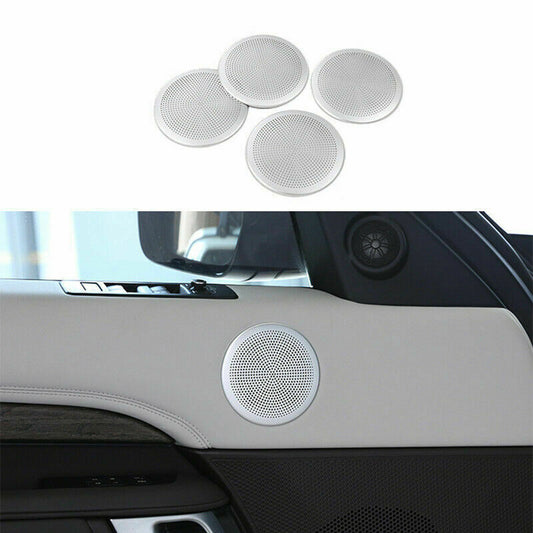 4P Silver Car Inner Door Speaker Frame Cover Trim for Range Rover L405 2013-2020