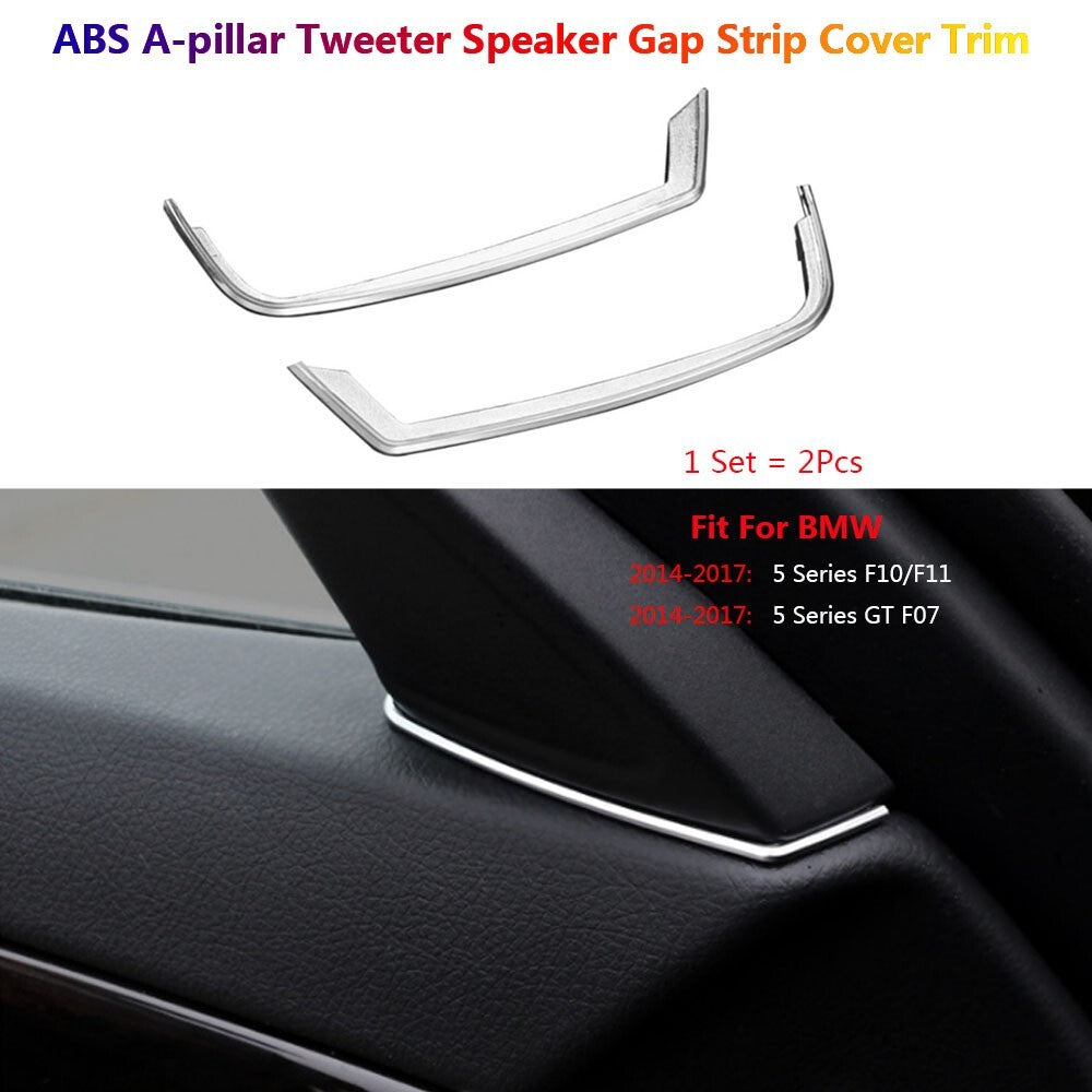 2x for BMW 5 F10 F11 Car A Pillar Speaker Gap Strip Cover Trim Strips 2014-2017