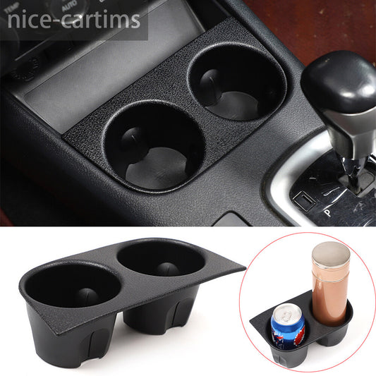 For T@yota Hilux Revo 2015-21PVC Black Console Water Cup Holder Storage Box Trim