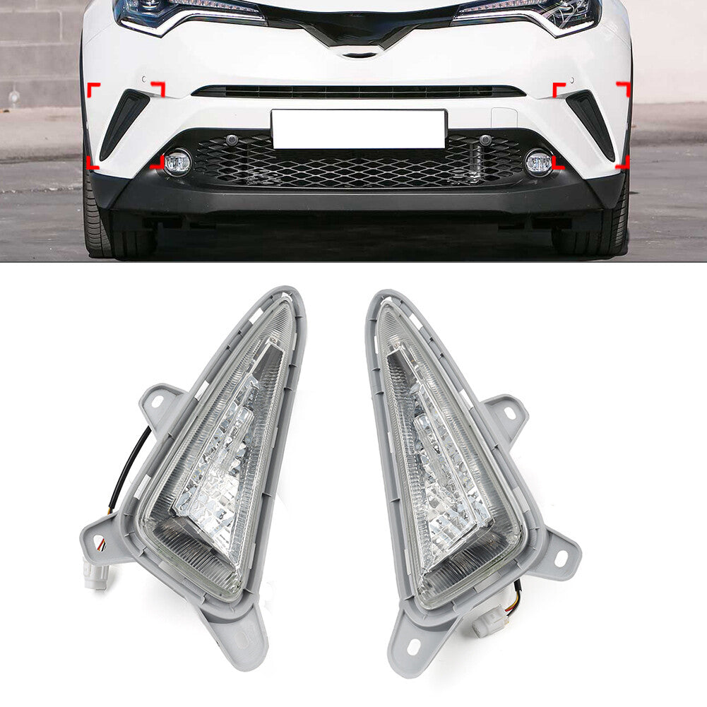 1 Pair ABS Daytime Running Light Turn Signal Fog Lamp for Toyota CHR 2016-2019