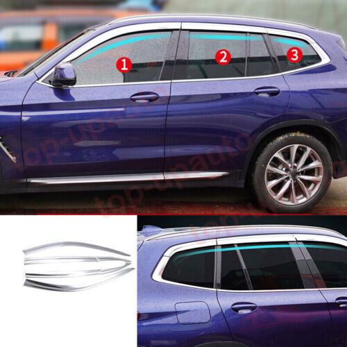 for BMW X3 2018-2024 Chrome Window Wind Visors Sun Rain Guard Vent Deflector 6x