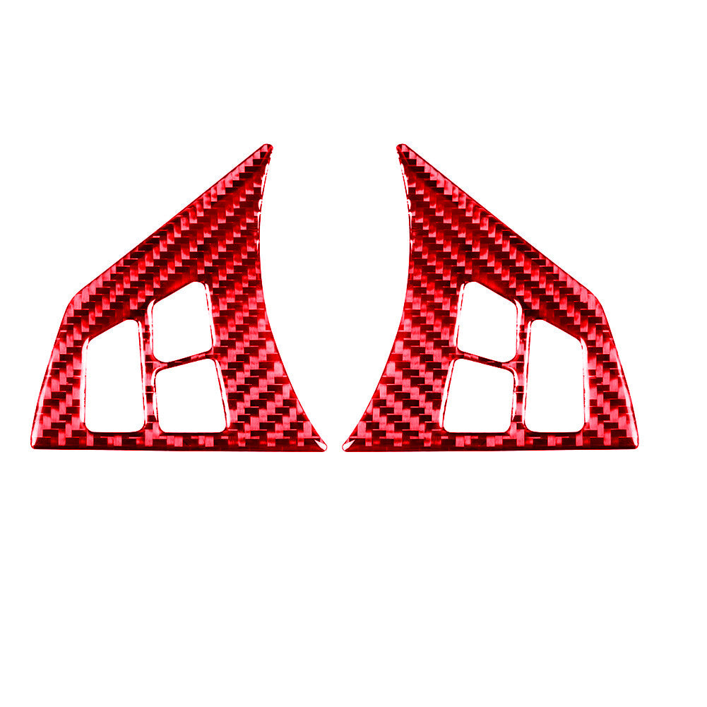 for BMW 6Series E63 E64 04-10 Red Carbon Fiber Steering Wheel Button Cover Trim