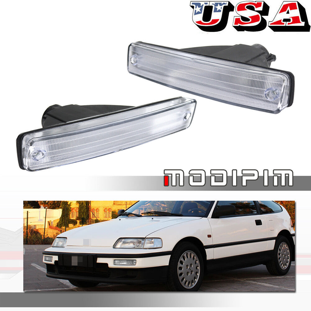 Transparent front bumper decorative cover suitable for 1990-1991 for Honda CR-X/CRX turn signal lights- v
