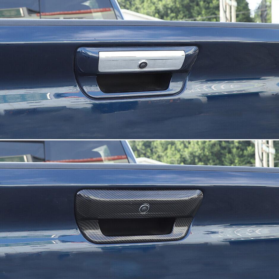 for Dodge for RAM 3500 19-22 Carbon Rear Tailgate Door Handle Cover Trim Accessories v