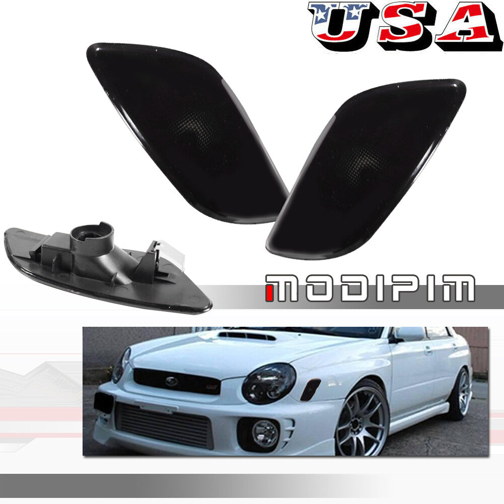 Smoked Front Fender Side Marker Signal Light Lens for 02-03 for Subaru Impreza RS- v