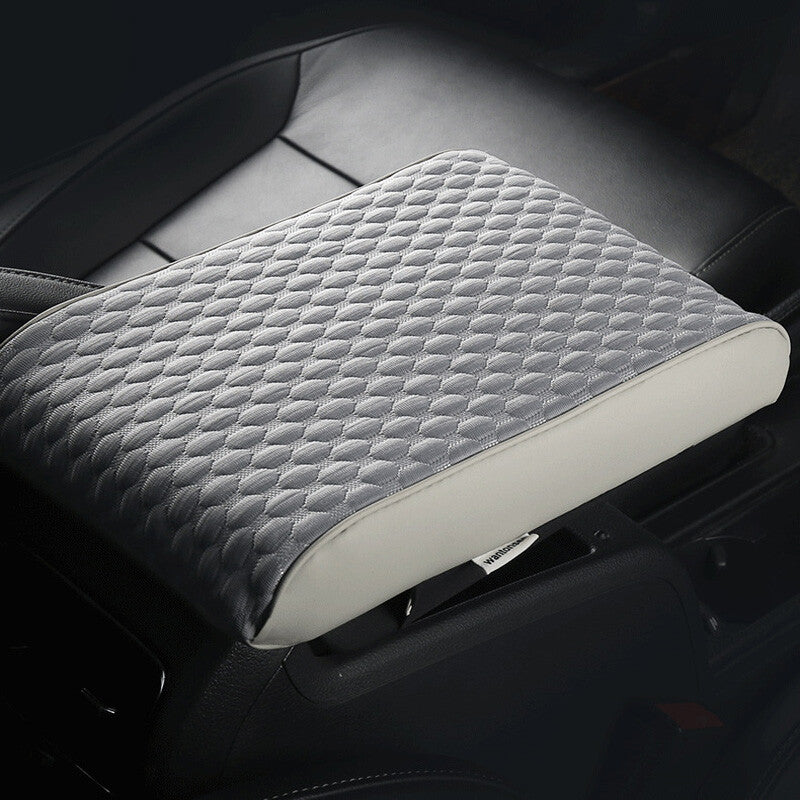 1xCar Practical Armrest Cushion Cover Center Console Box PU Soft Memory Foam v