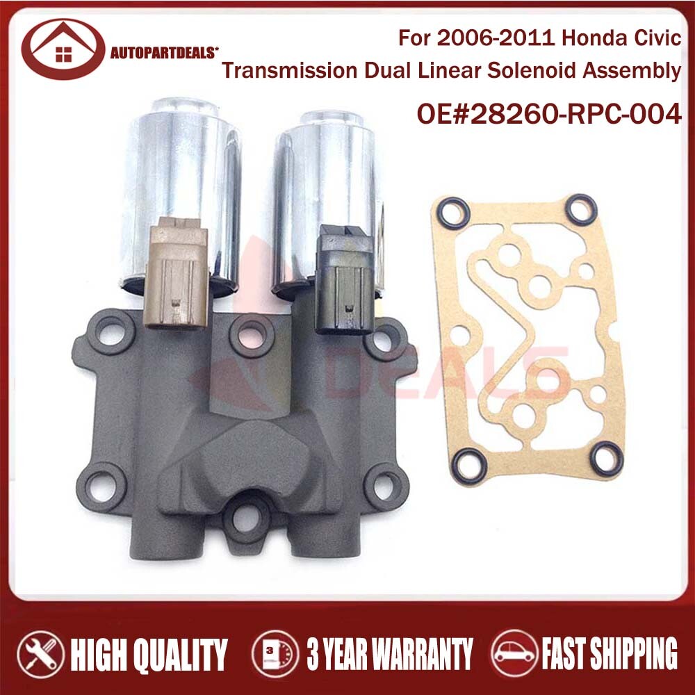 Transmission dual linear solenoid valve assembly 28260-RPC-004 for Honda for Civic 2006-11