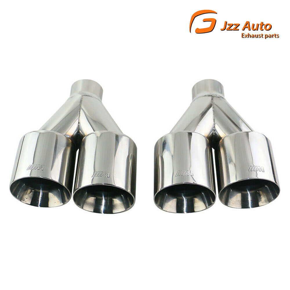Pair 3'' ID Universal Dual Exhaust Tips 4 OD Tail Pipe for BMW M Performance