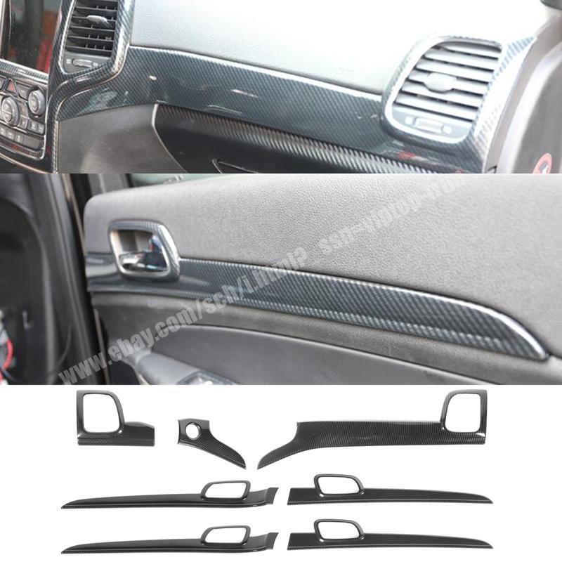 Carbon ABS Dashboard PanelInside Door Handle Trim for Jeep Grand Cherokee 11-21