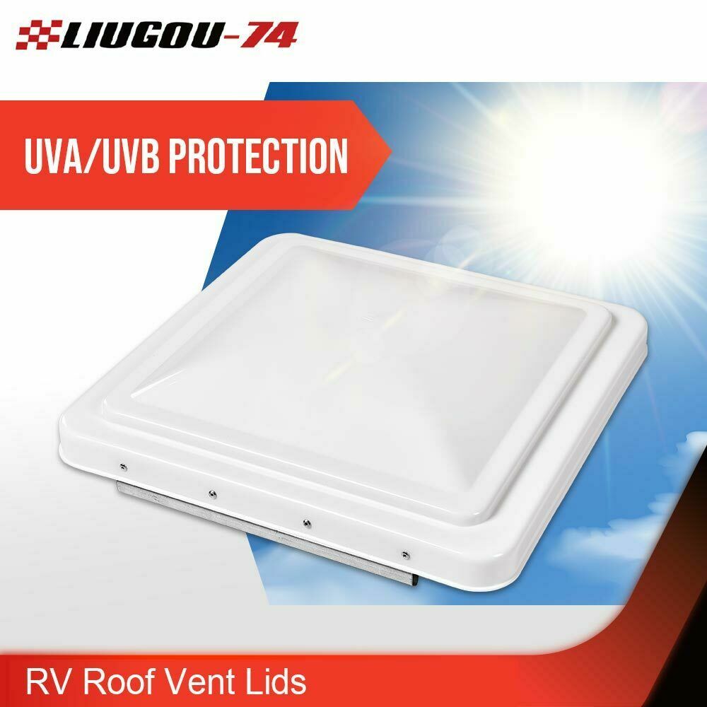 2-Pack White 14-inch x 14-inch Replacement Roof Vent Cover Camper Trailer Ventline - v