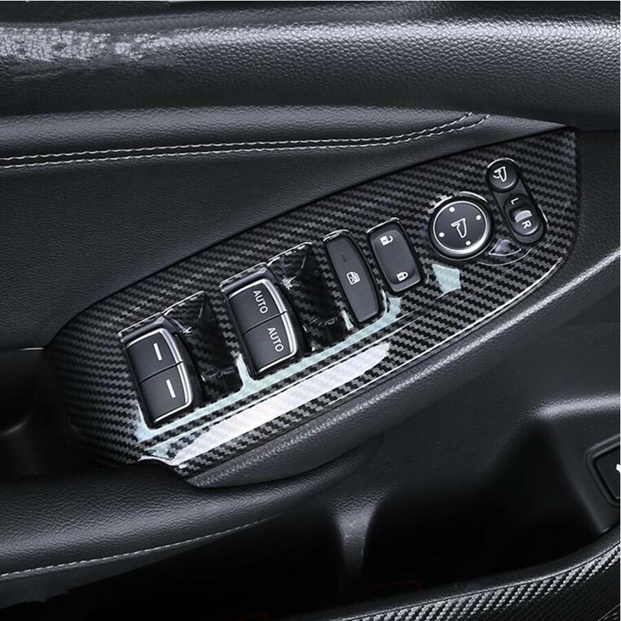 For 2018-2020 for Honda Accord Carbon Fiber Interior Window Switch Panel Cover Trim v