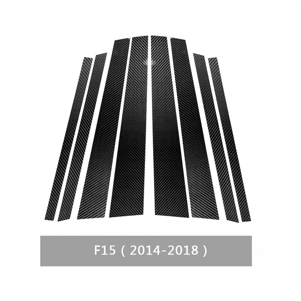 8Pcs Carbon Fiber Door Window Pillar Posts Panel Trim Kit for BMW X5 F15 2014-18