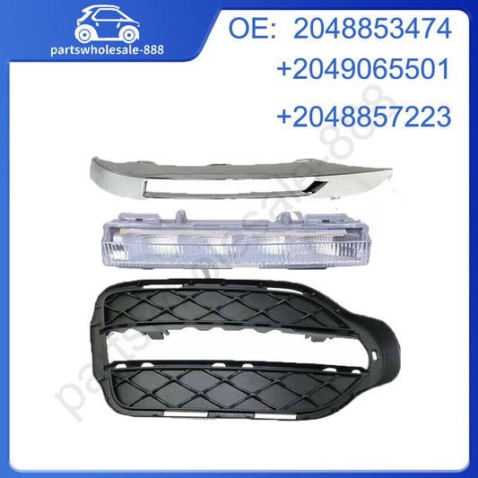 3Pcs Right Front Fog Driving Light Kit for 2013-2015 for Mercedes-Benz GLK350 3.5L