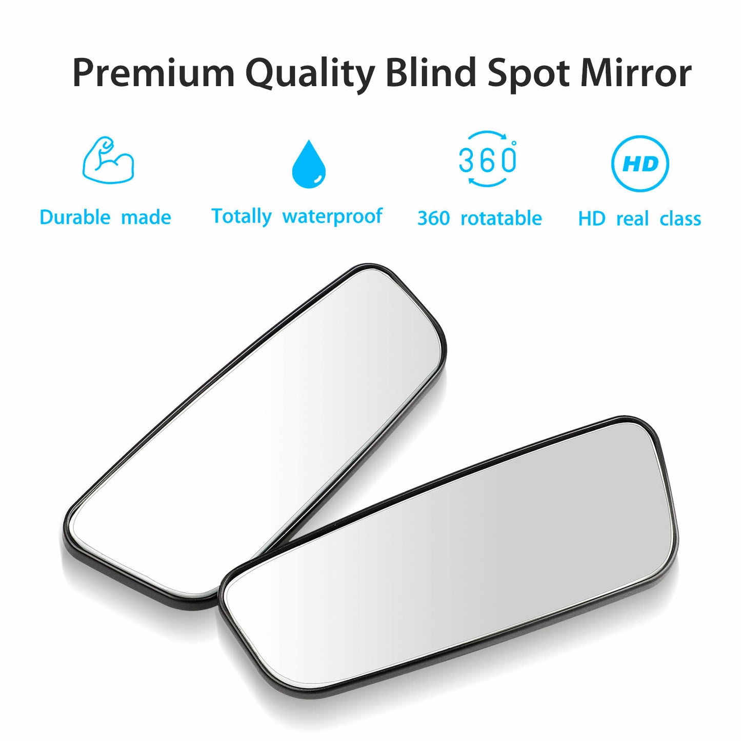 2x Car Truck SUV 360¡ã Stick Rear View Auxiliary Blind Spot Mirror Wide Angle