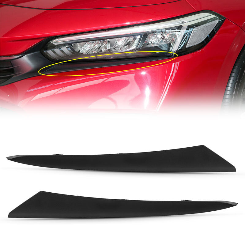 Front Headlight Eyelid Molding Trim Lower Filler Cover For 2022-2024 for Honda for Civic