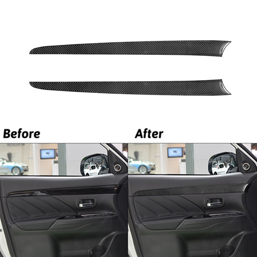 2Pcs Carbon Fiber Interior Gear Shift Cover Trim for Mazda MX-5 Miata 2009-2015 v
