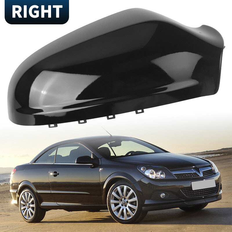 Right Side Door Wing Mirror Cover Cap Black for Opel for Vauxhall Astra H 2004-2009