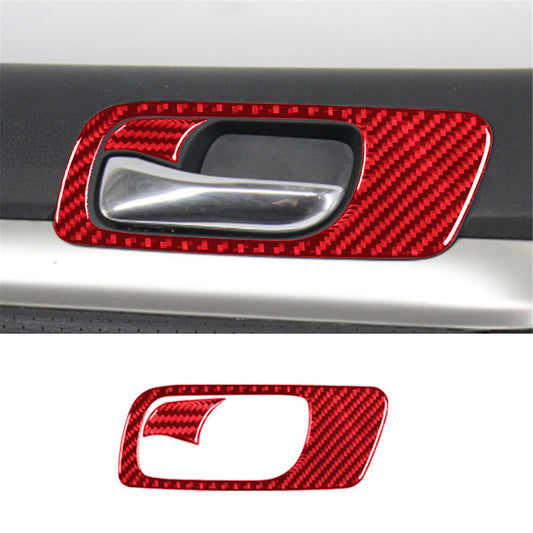 2PCS Red Carbon Fiber Glove Box Handle Cover Trim For E-Class W211 v