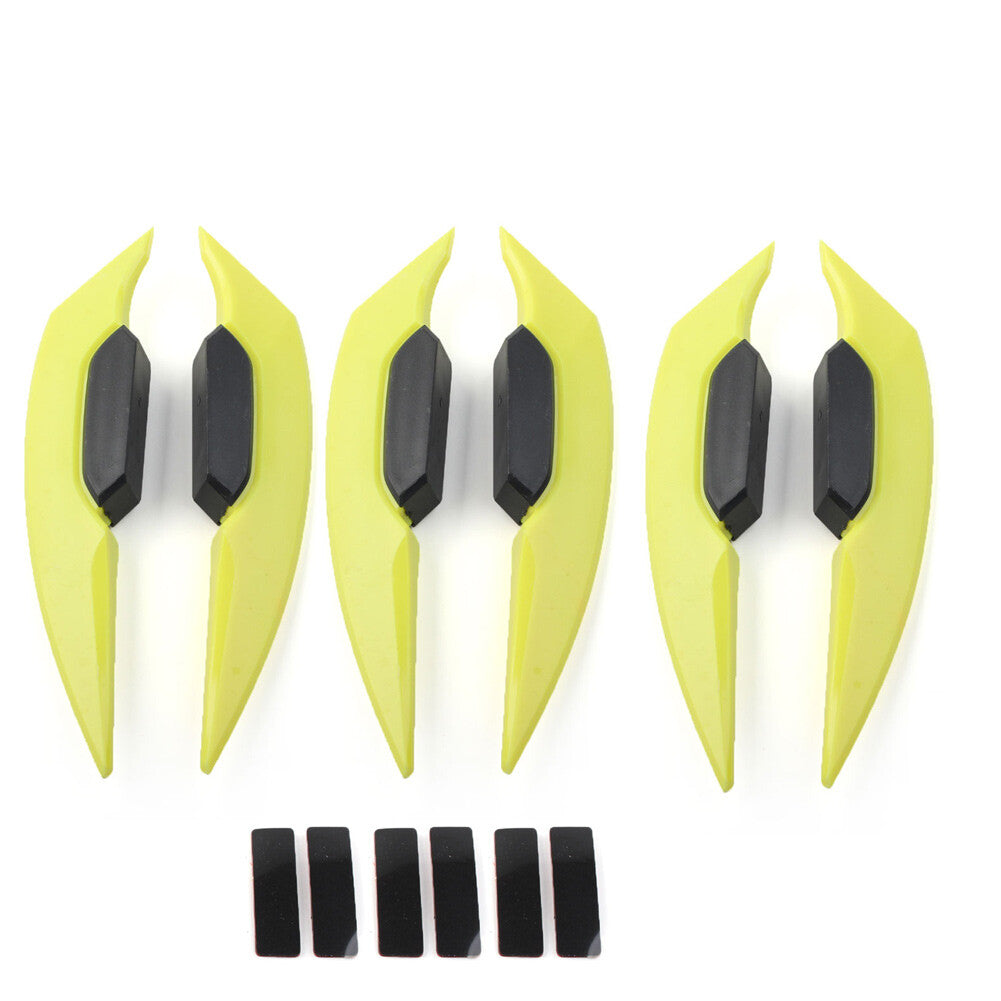 3pairs Fairing Winglets Side Spoiler Deflector Air Wing Kit Universal Yellow