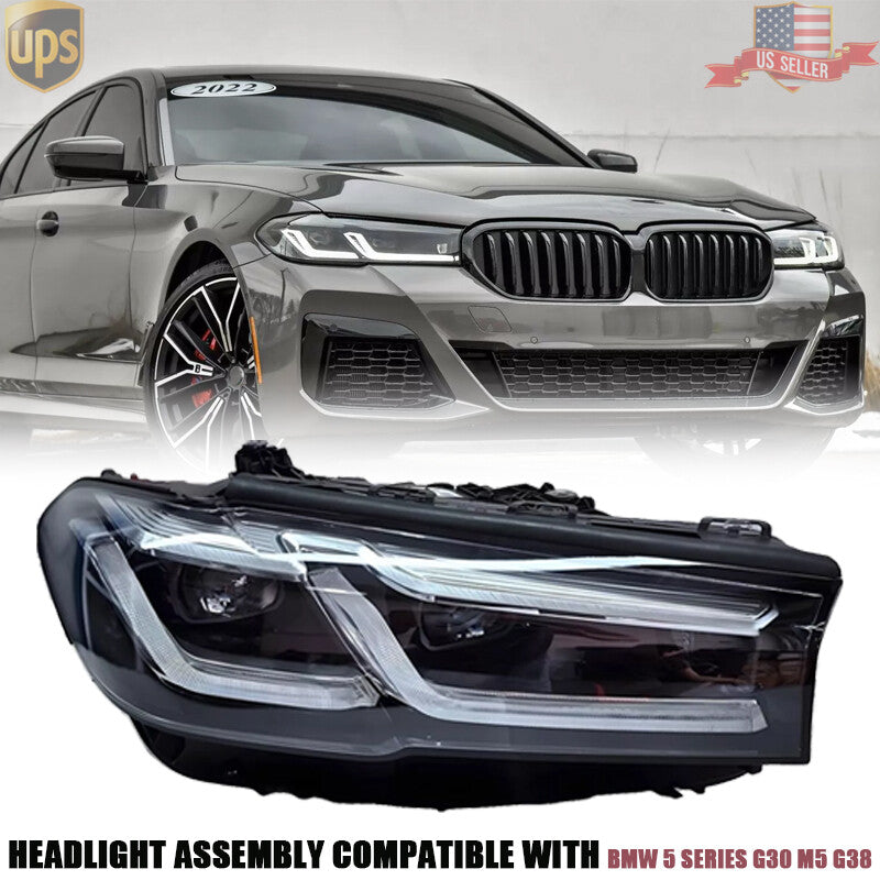 LED Headlight Assy w/o AFS For 2021-2022 for Bmw 5 G30 M5 530i 540i Passenger Side