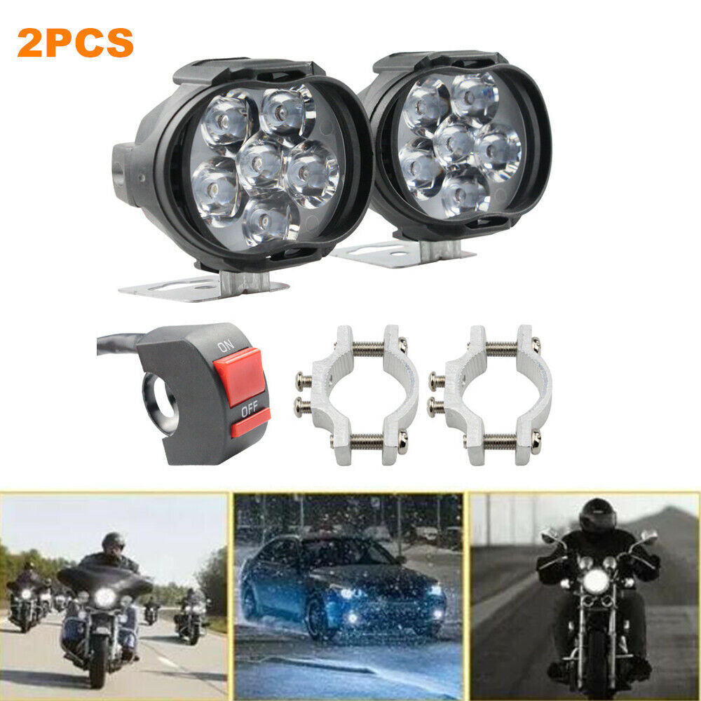 2-Pack LED Motorcycle Spotlights, Bicycle Ride Lights, Fog Lights for Motorcycles and Trucks - n