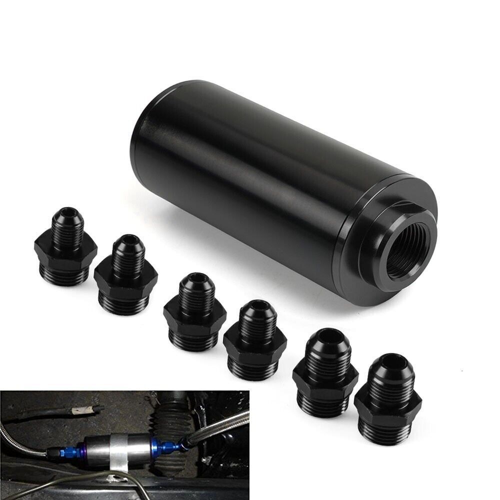 Universal High Flow 100 Micron Inline Fuel Filter Cleanable 6AN 8AN 10AN 50mm