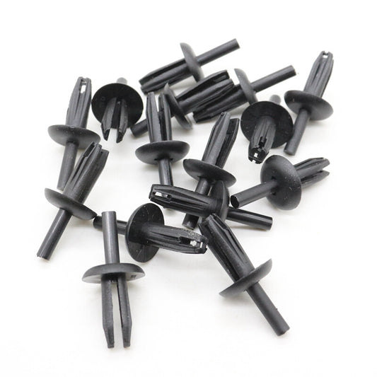 25-piece pack of black nylon automotive trim molded clips for Toyota