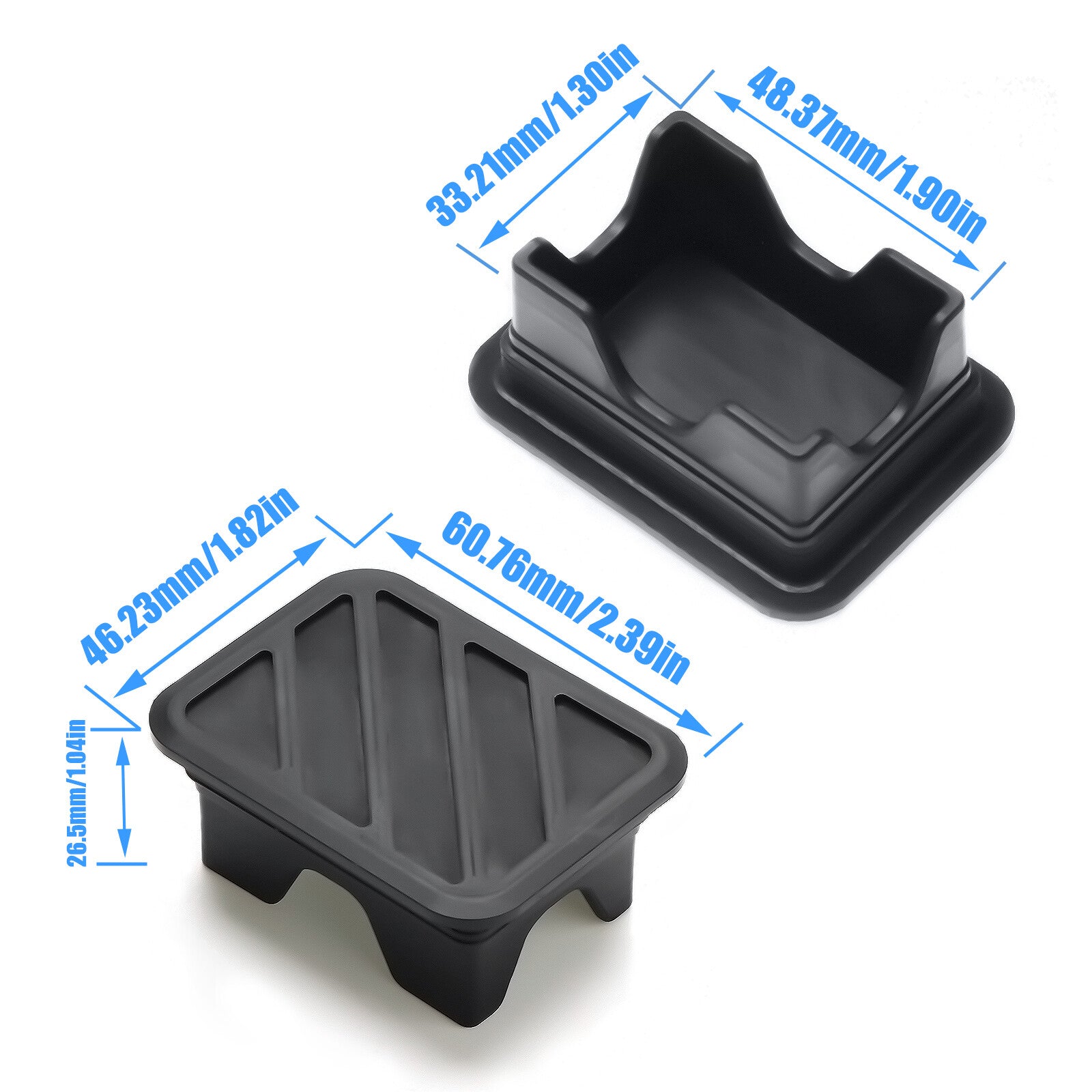 2-Pack Black Rear Truck Bed Rail Pile Pocket Covers for Dodge for Ram 1500 (2019-2021)