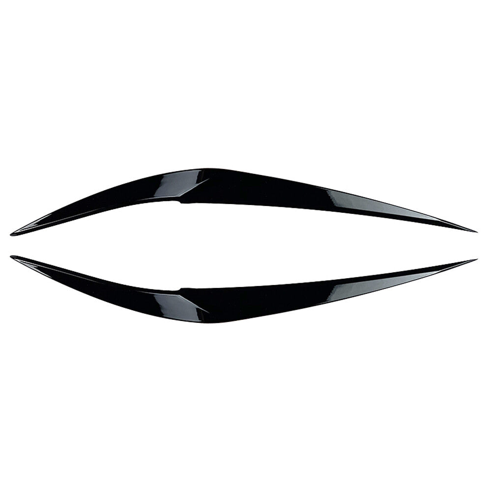 Pair Gloss Black Headlight Eyebrow Eyelid Cover Trim for BMW X1 F48 2016-2020