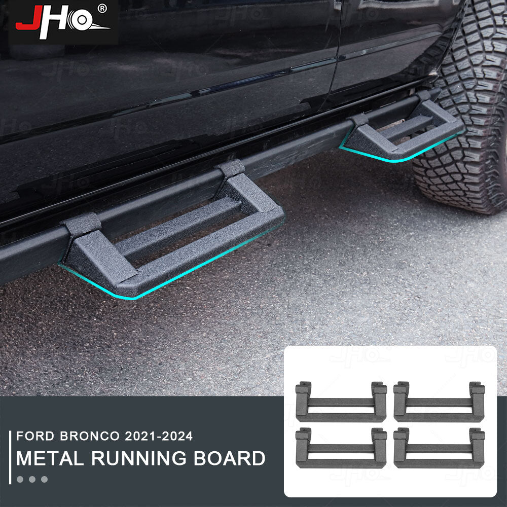 Side Steps Steel Running Boards Rock Rails for Ford Bronco 2021-2024