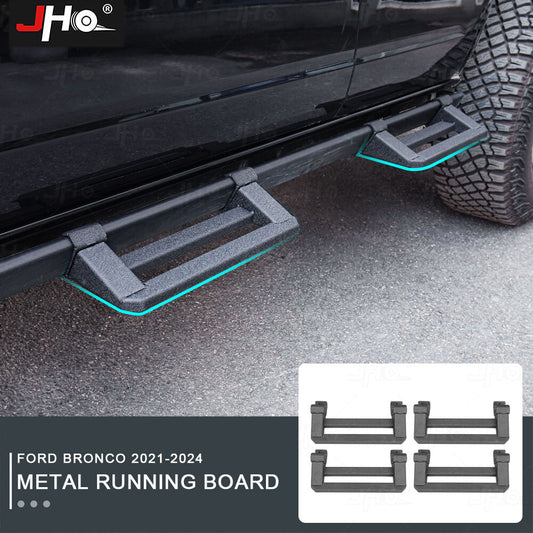 Side Steps Steel Running Boards Rock Rails for Ford Bronco 2021-2024