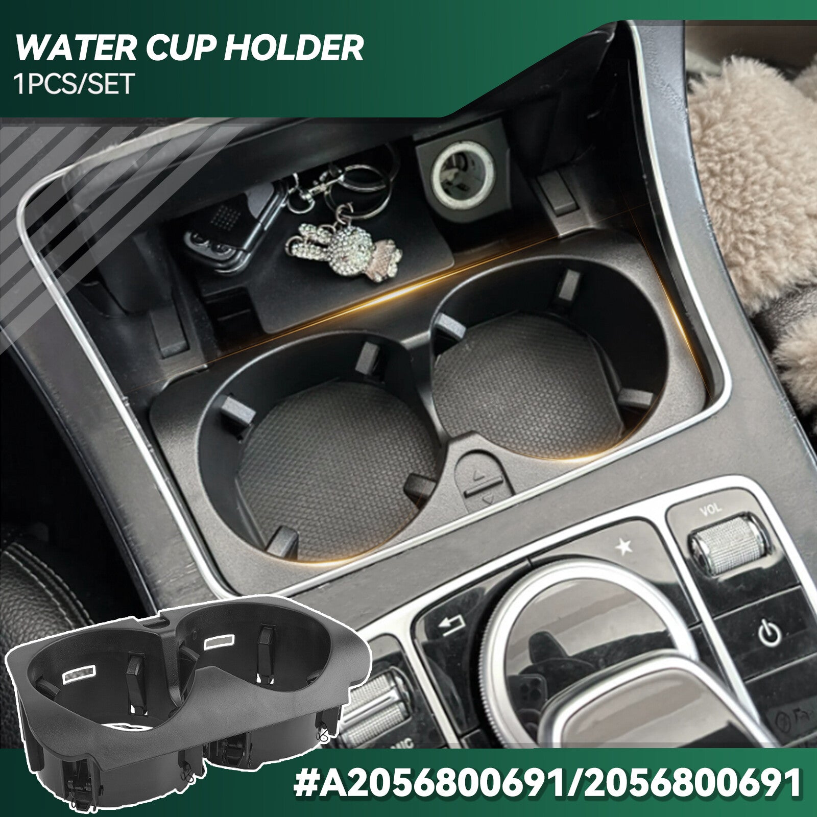 Cup Holder Cup Holder for Mercedes-Benz C/E-Class W205 S205/W213 A2056800691 Q