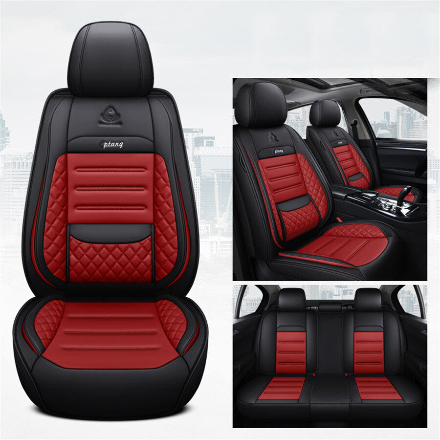 Universal 5- for Seat Car for Seat Covers Set Breathable Fiber Leather Full Surrounded US Q