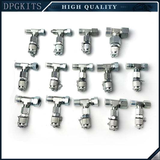 14Pcs Tee Fittings Connector Set For Hydraulic Pressure Gauge Test Tool Kit