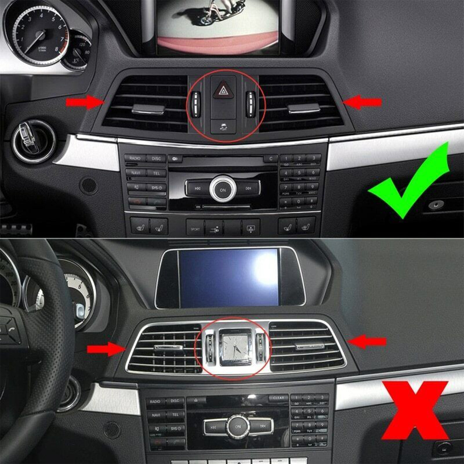 Car Center Console Air Outlet Trim Stainless for Benz E Class Coupe W207 C207