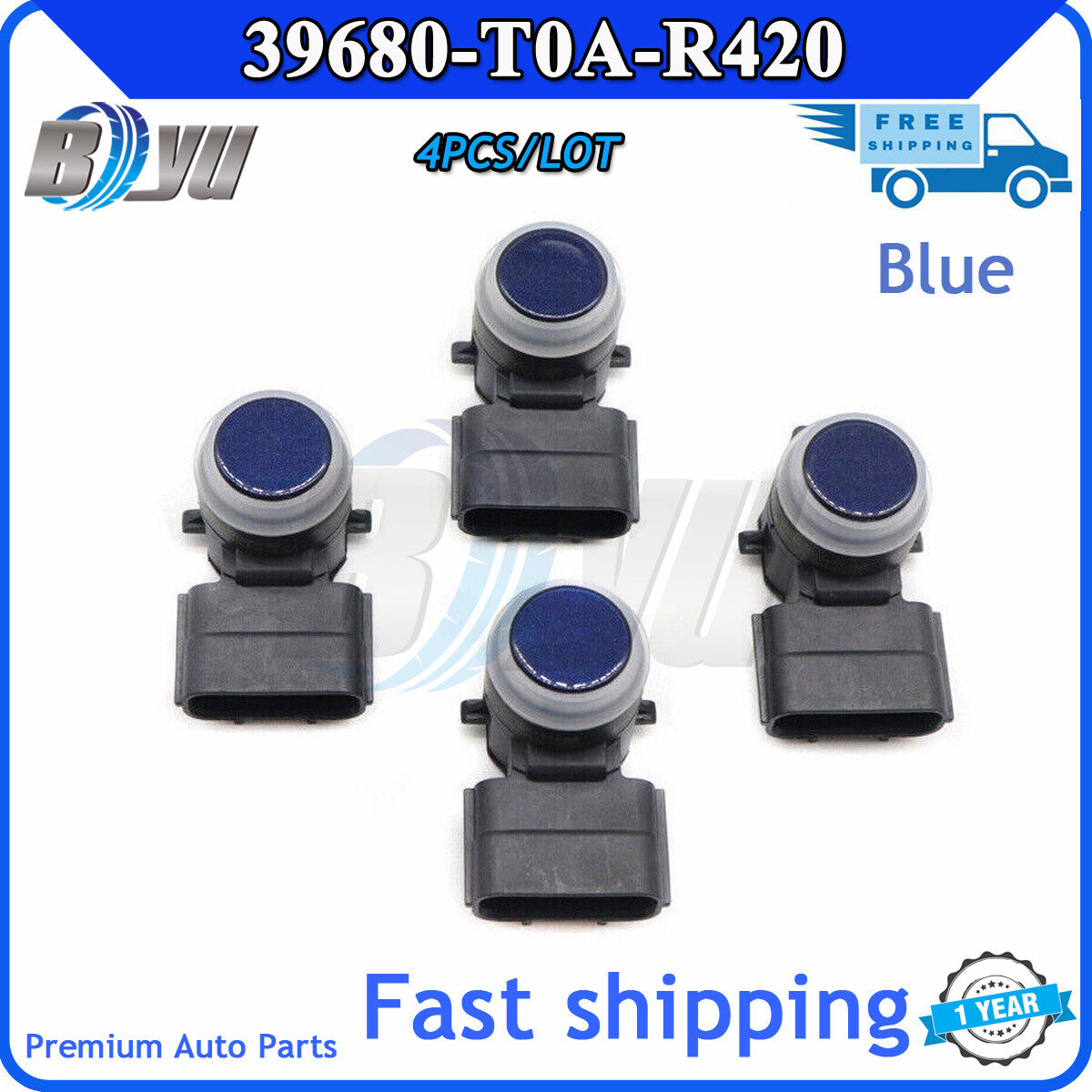 4x 39680-T0A-R420 Blue PDC Right Bumper Parking Sensor for 2016-18 for Honda Accord v